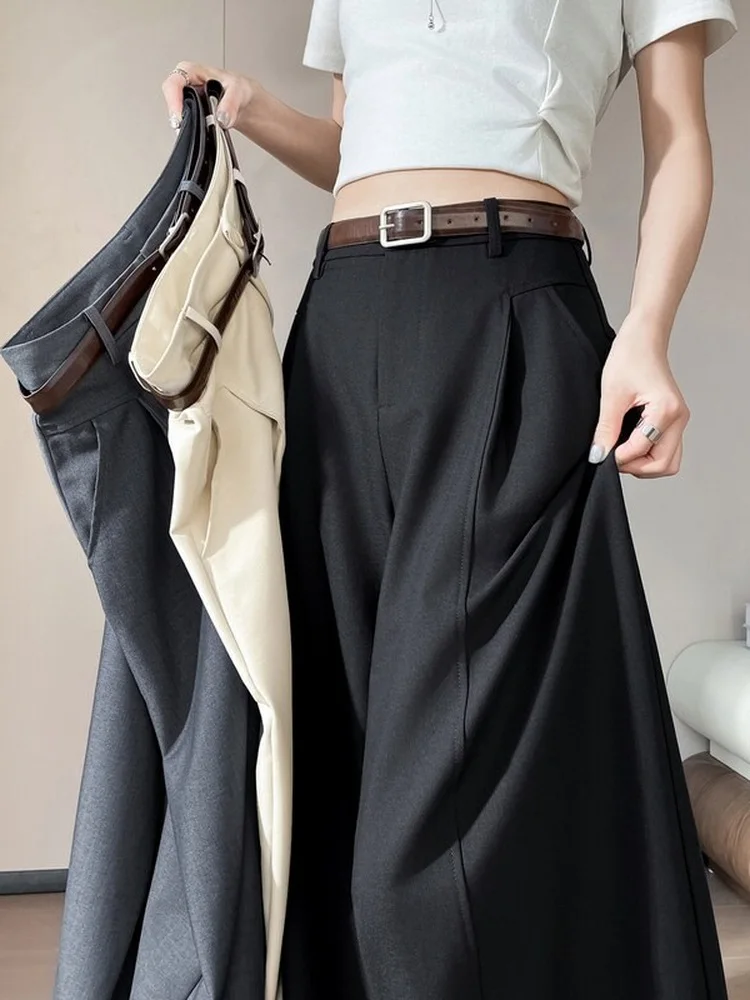 High Waist Straight Leg Pants Women's Casual High-End Feel Slim Fit Wide Leg Suit Pants Summer Thin Professional Drapey
High Waist Straight Leg Pants Women's Casual High-End Feel Slim Fit Wide Leg Suit Pants Summer Thin Professional Drapey