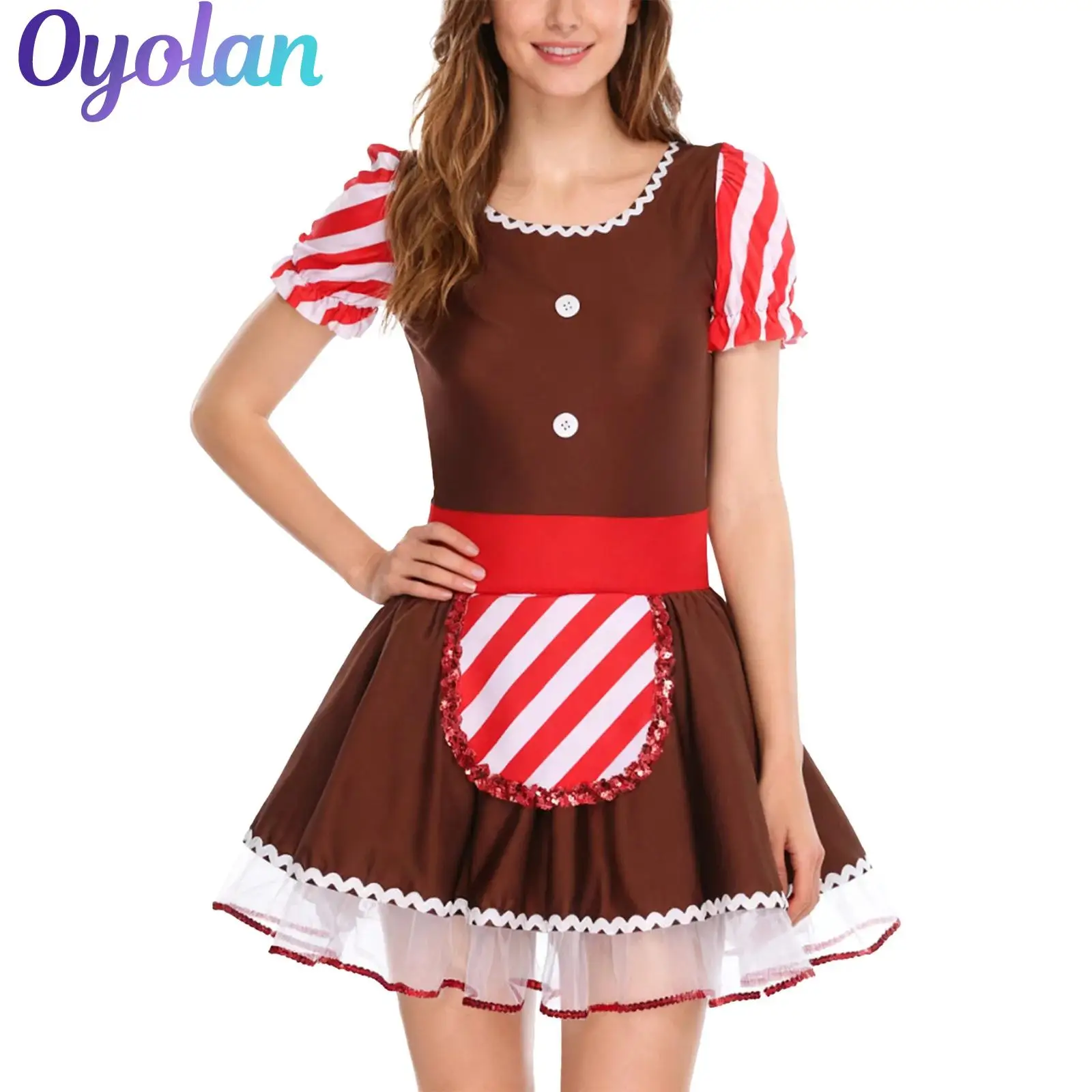Womens Gingerbread Man Christmas Gymnastics Ballet Leotard Xmas Candy Cane Princess Cosplay Costume Masquerade Tutu Cookie Dress
Womens Gingerbread Man Christmas Gymnastics Ballet Leotard Xmas Candy Cane Princess Cosplay Costume Masquerade Tutu Cookie Dress