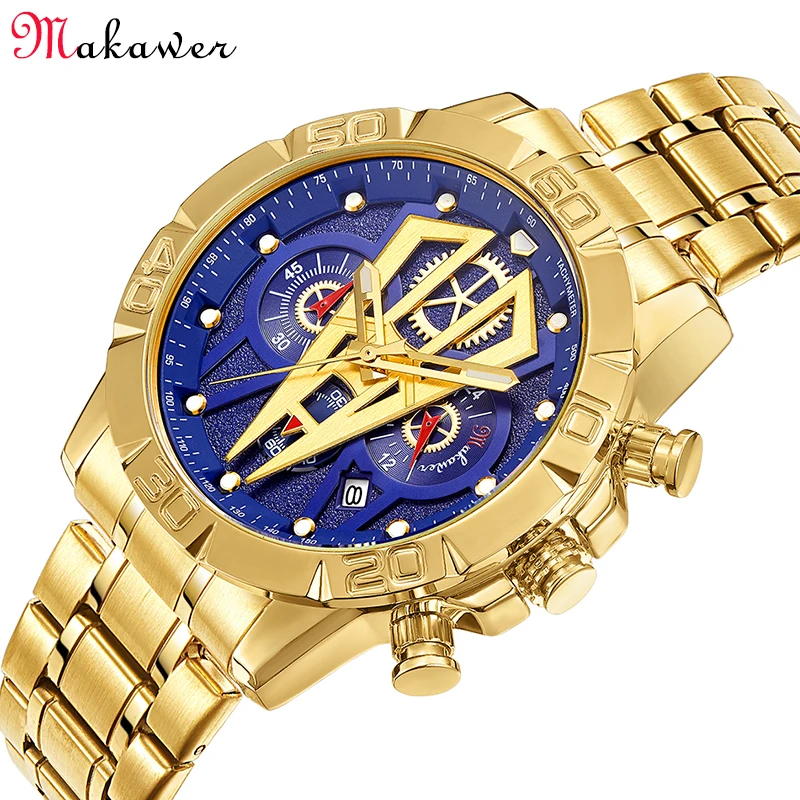 Luxury Brand New Arrival Blue Dial Golden Case Chronograph Date Mens Quartz Movement Watch Stainless Steel Band Wristwatch
Luxury Brand New Arrival Blue Dial Golden Case Chronograph Date Mens Quartz Movement Watch Stainless Steel Band Wristwatch