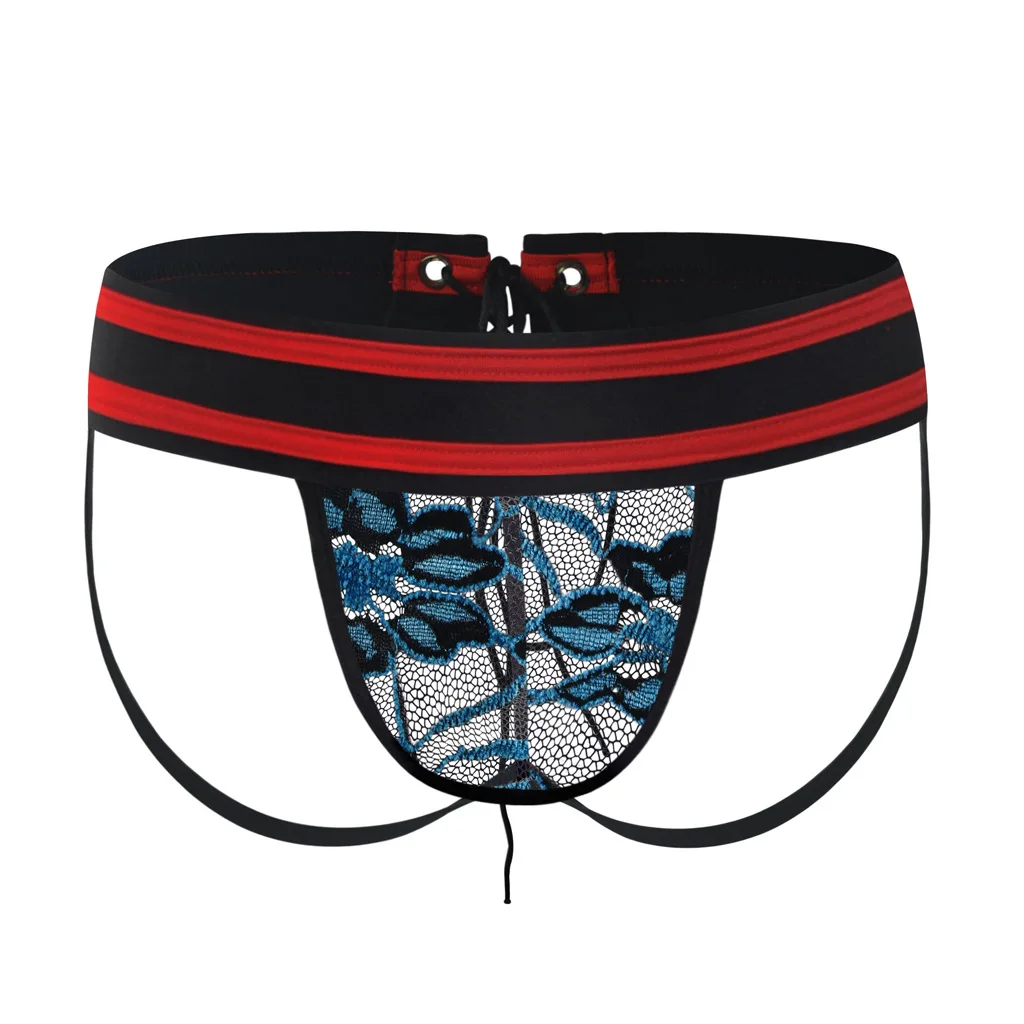 Men's Lace Jockstrap with Adjustable Drawstring, Sexy Floral Mesh Double T-Back Underwear
Men's Lace Jockstrap with Adjustable Drawstring, Sexy Floral Mesh Double T-Back Underwear