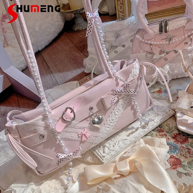 Chic Korean Sweet Polka Dot Bow Shoulder Shopping Bag New Fashion Ladies Daily Handbag Lightweight Portable Travel Crossbody Bag
Chic Korean Sweet Polka Dot Bow Shoulder Shopping Bag New Fashion Ladies Daily Handbag Lightweight Portable Travel Crossbody Bag