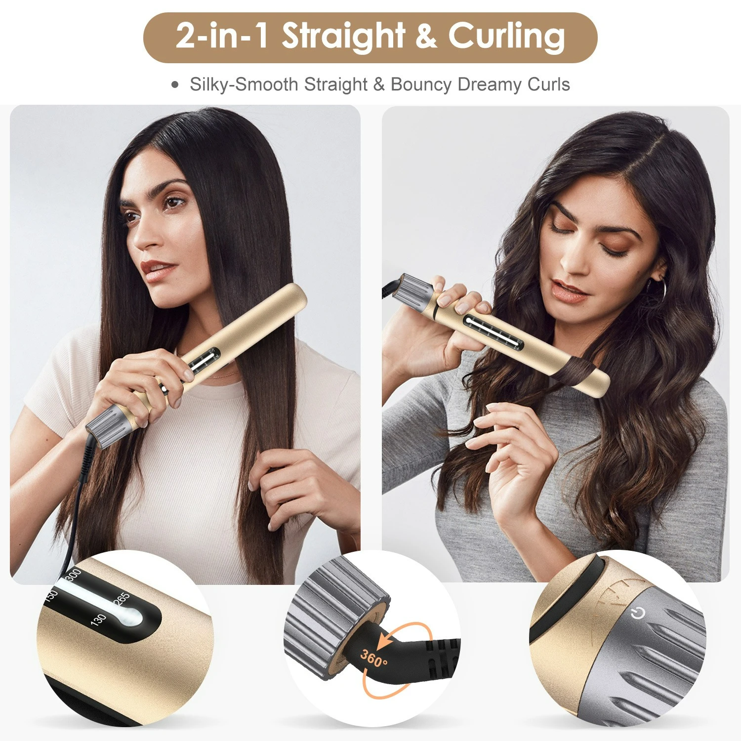 Advanced Hair Straightener 4-in1 Electric Straight Splint Dual Temperature Display Hair Salon Special Curling Iron Quick Heating
Advanced Hair Straightener 4-in1 Electric Straight Splint Dual Temperature Display Hair Salon Special Curling Iron Quick Heating