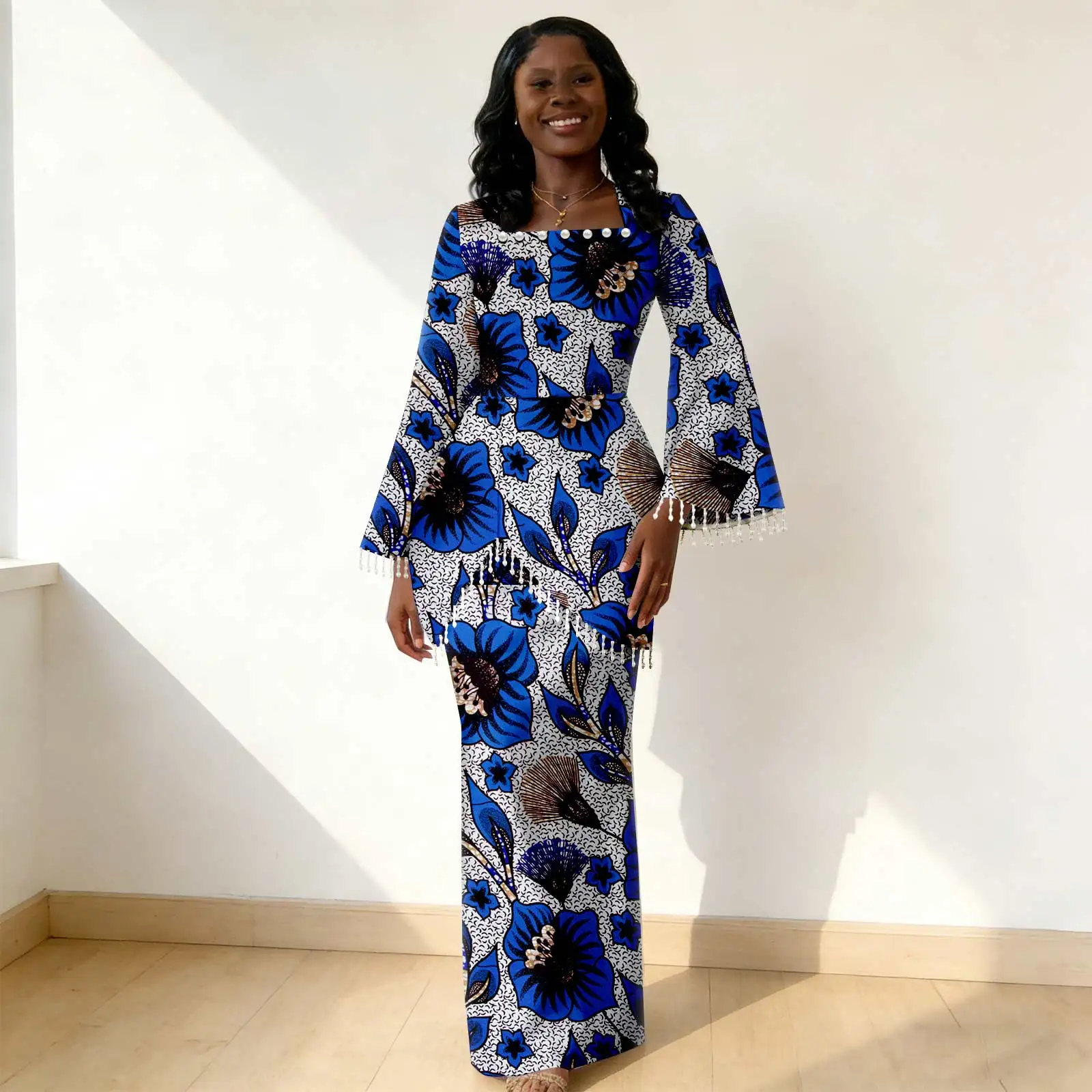 Africa Ankara Printed Women's Set Square Collar Long Sleeve Top and Floor-Length Skirt Two-piece set Casual wedding 2626032
Africa Ankara Printed Women's Set Square Collar Long Sleeve Top and Floor-Length Skirt Two-piece set Casual wedding 2626032