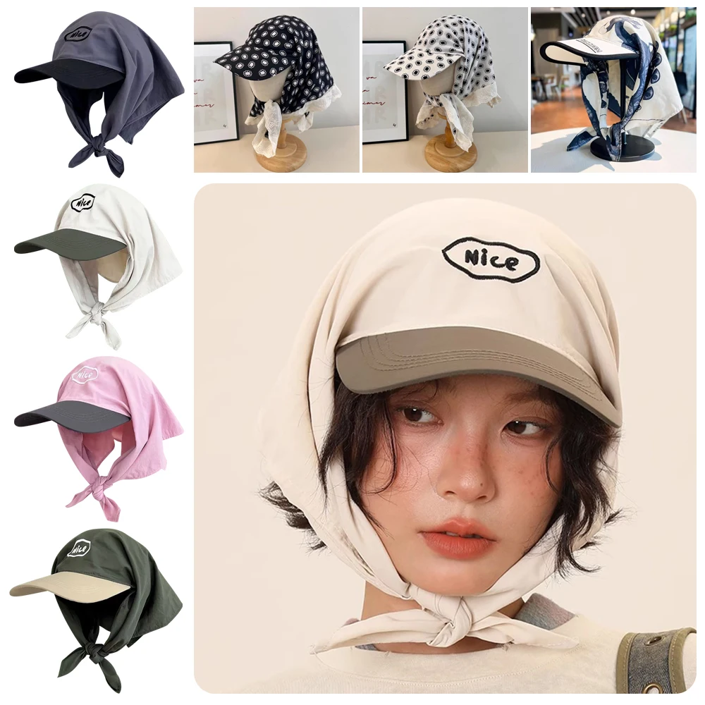 Quick Drying Headscarf Caps UV Neck Protection Lace-up Peaked Cap Sweet Triangular Sunscreen Hats for Women Spring and Summer
Quick Drying Headscarf Caps UV Neck Protection Lace-up Peaked Cap Sweet Triangular Sunscreen Hats for Women Spring and Summer