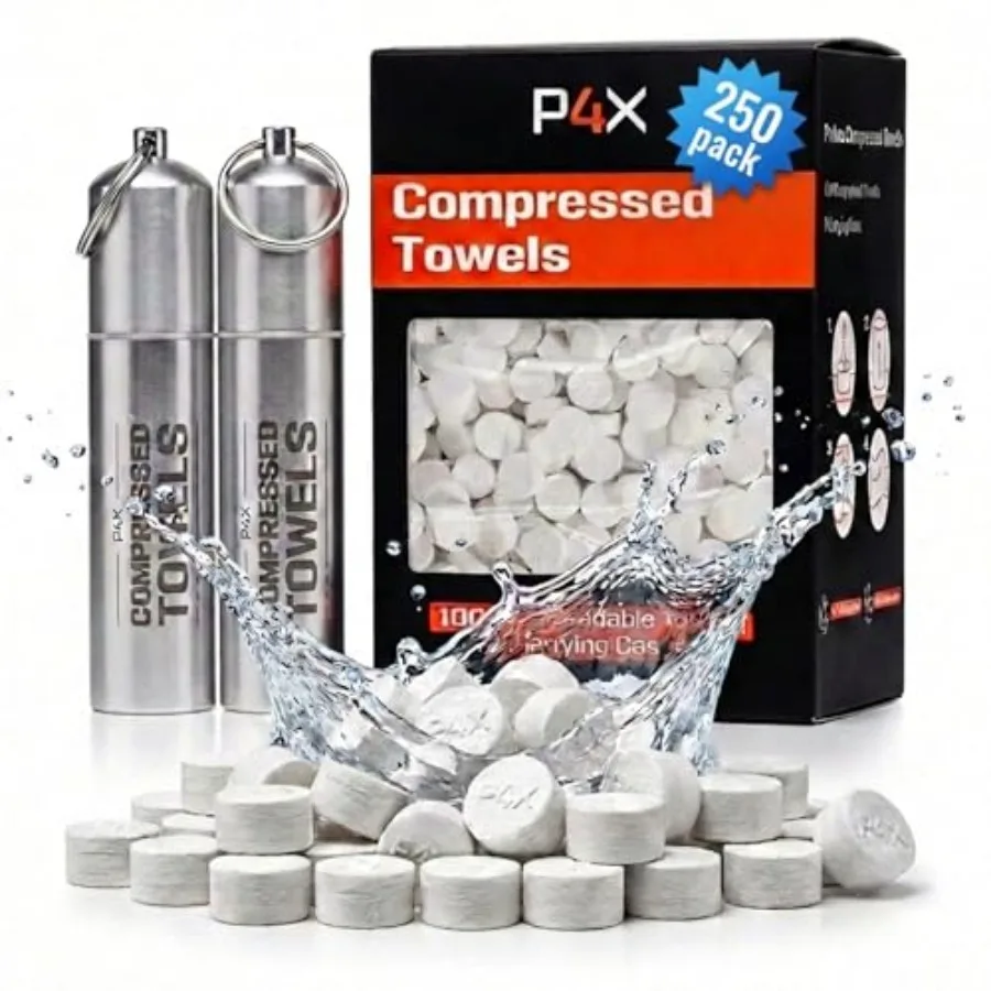 Compressed Towel Tablets - 100% Bamboo Camping Toilet Paper Tablets, Great for Hiking, Travel and Backpacking - Disposable Wash
Compressed Towel Tablets - 100% Bamboo Camping Toilet Paper Tablets, Great for Hiking, Travel and Backpacking - Disposable Wash
