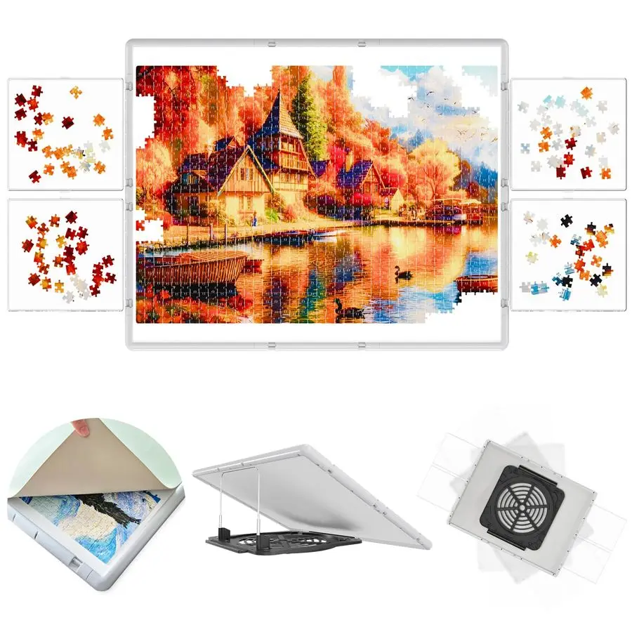 Портативный двусторонний пазл-столик 3-в-1 с поворотом и наклоном, с вращающимися пластиковыми ящиками и...
Портативный двусторонний пазл-столик 3-в-1 с поворотом и наклоном, с вращающимися пластиковыми ящиками и...