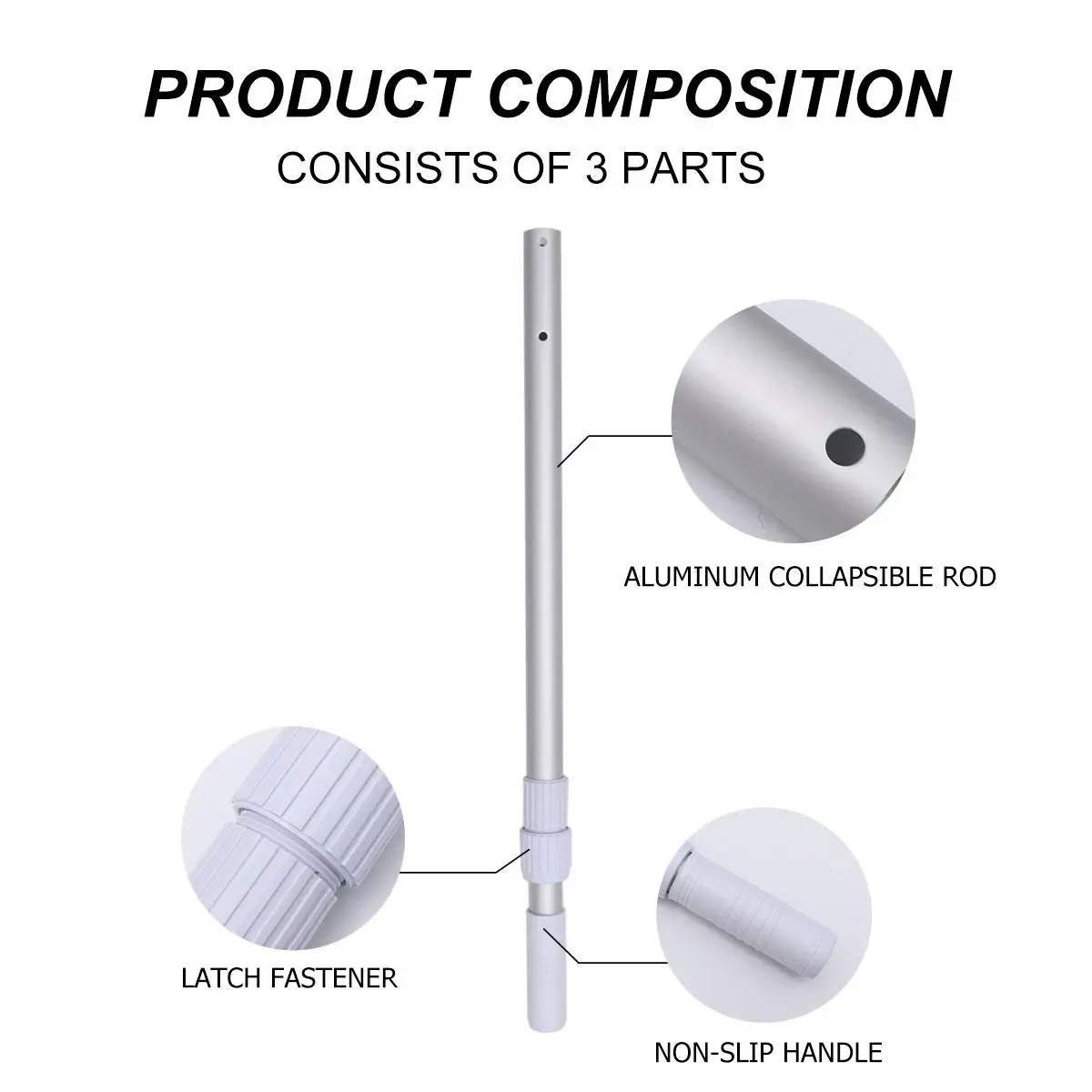 Telescoping Pool Brush Aluminum Pole Extension Flexible Removable Durable Suitable Pool Pond Garden Supplies
Telescoping Pool Brush Aluminum Pole Extension Flexible Removable Durable Suitable Pool Pond Garden Supplies