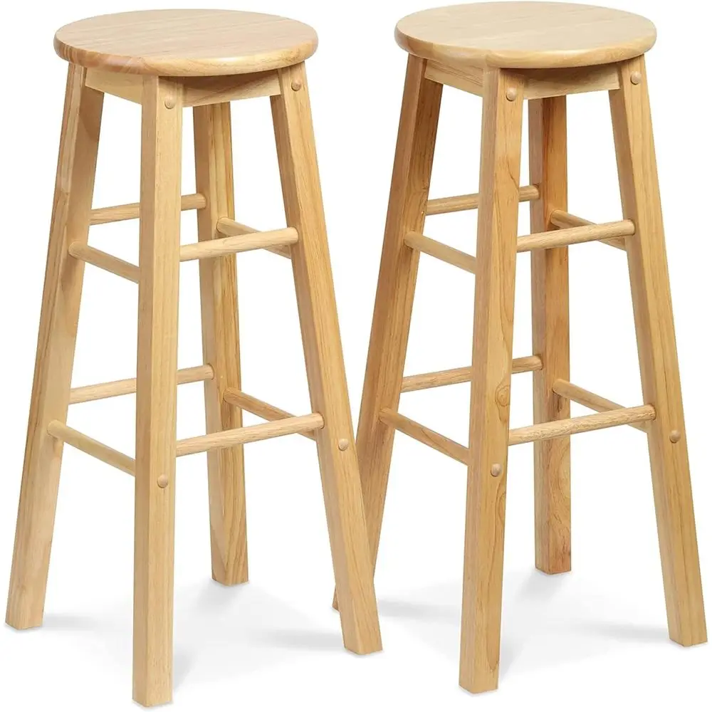 29 Inch Tall Classic Round Seat Kitchen Counter Bar Stools 2 Pack with 4 Square Legs or Homes, Dining Spaces, and Bars, Natural
29 Inch Tall Classic Round Seat Kitchen Counter Bar Stools 2 Pack with 4 Square Legs or Homes, Dining Spaces, and Bars, Natural