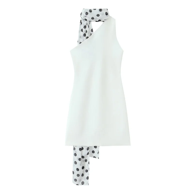 Summer Women's Hanging Neck Dot Scarf Decoration Slim Mini Dress Women Sleeveless Party Dress Female Sexy Chic Wear 2026 New
Summer Women's Hanging Neck Dot Scarf Decoration Slim Mini Dress Women Sleeveless Party Dress Female Sexy Chic Wear 2026 New