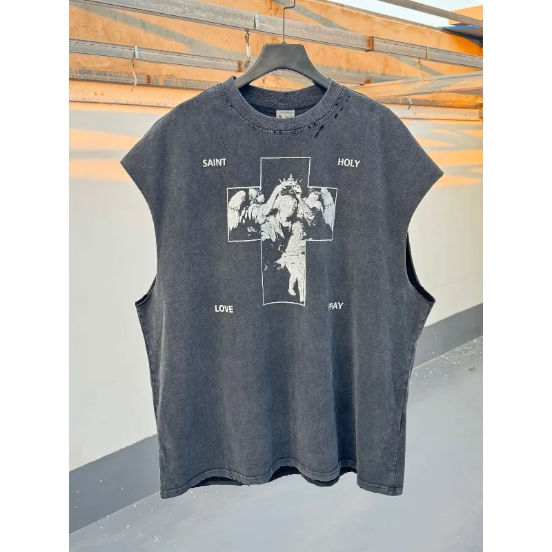 Модные футболки унисекс 2026SS Saint Vintage с принтом под масляную живопись, повседневные, высокого качества, мужская одежда
Модные футболки унисекс 2026SS Saint Vintage с принтом под масляную живопись, повседневные, высокого качества, мужская одежда