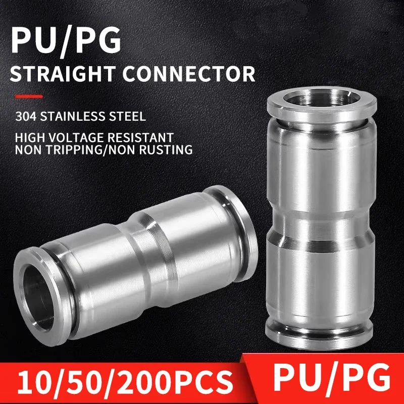 PU/PG 1/4" 3/8" 1/2" 4 6 8 10 12mm 304 Stainless Steel Straight Air Pneumatic Fitting Quick Trachea Quick Connector
PU/PG 1/4" 3/8" 1/2" 4 6 8 10 12mm 304 Stainless Steel Straight Air Pneumatic Fitting Quick Trachea Quick Connector
