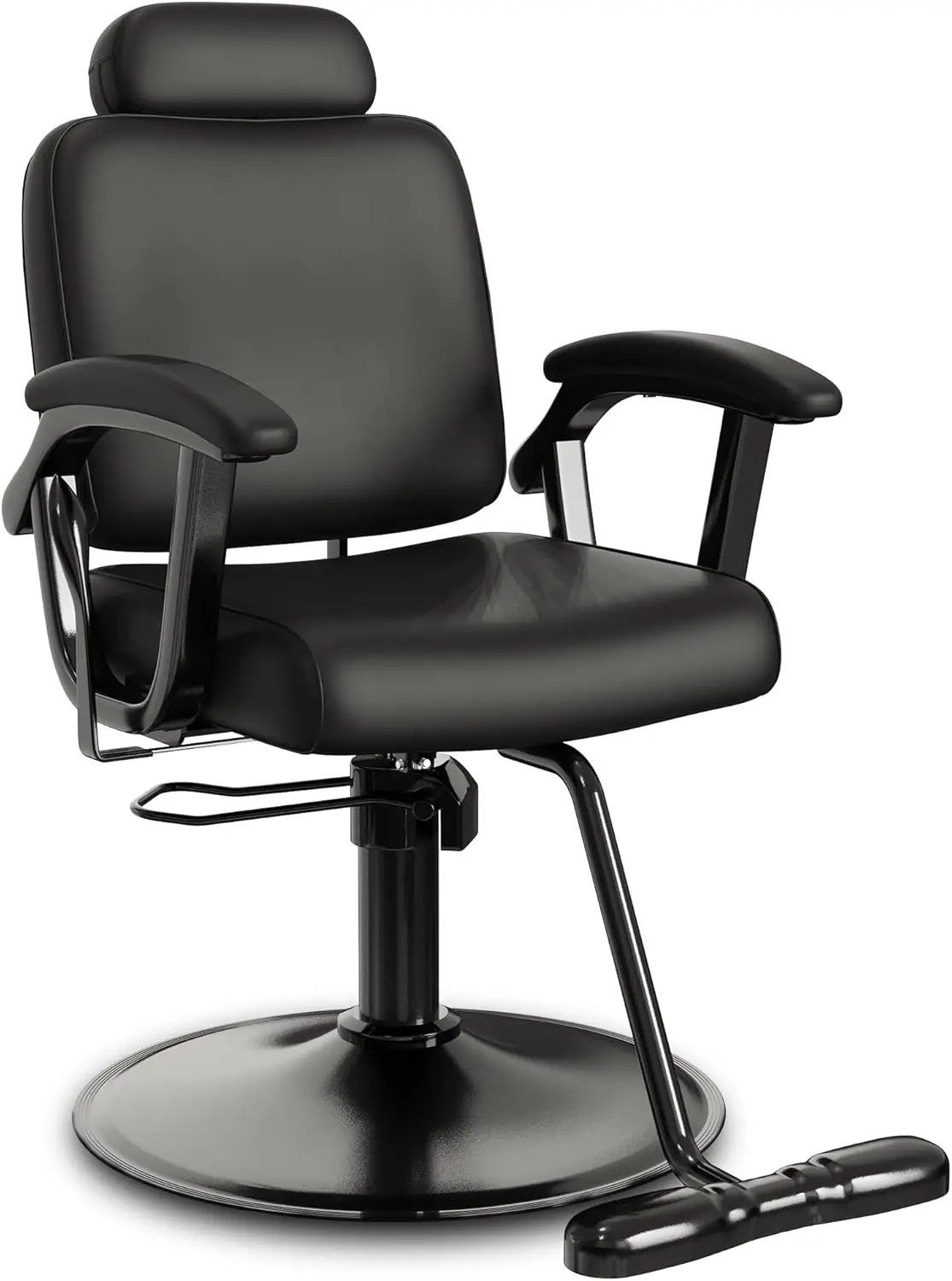 Premium Black Reclining Salon Chair , All-Purpose Hydraulic Barber Chair, Soft PU Leather, 360° Swivel,330 lbs Capacity
Premium Black Reclining Salon Chair , All-Purpose Hydraulic Barber Chair, Soft PU Leather, 360° Swivel,330 lbs Capacity