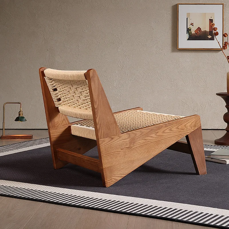 Solid wood leisure chair with simple design, homestay hotel living room, single person rope woven lounge chair
Solid wood leisure chair with simple design, homestay hotel living room, single person rope woven lounge chair