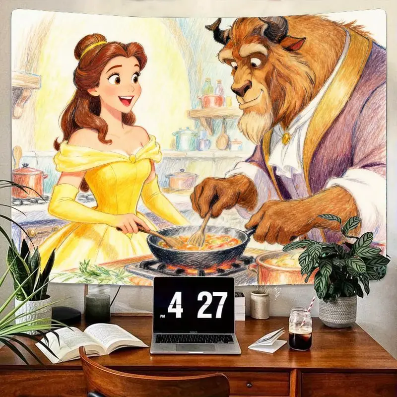 1PC Disney Beauty & The Beast Belle & Beast Cooking Tapestry, Aesthetic Polyester Wall Art for Room Decor, Gift for Disney Fans
1PC Disney Beauty & The Beast Belle & Beast Cooking Tapestry, Aesthetic Polyester Wall Art for Room Decor, Gift for Disney Fans