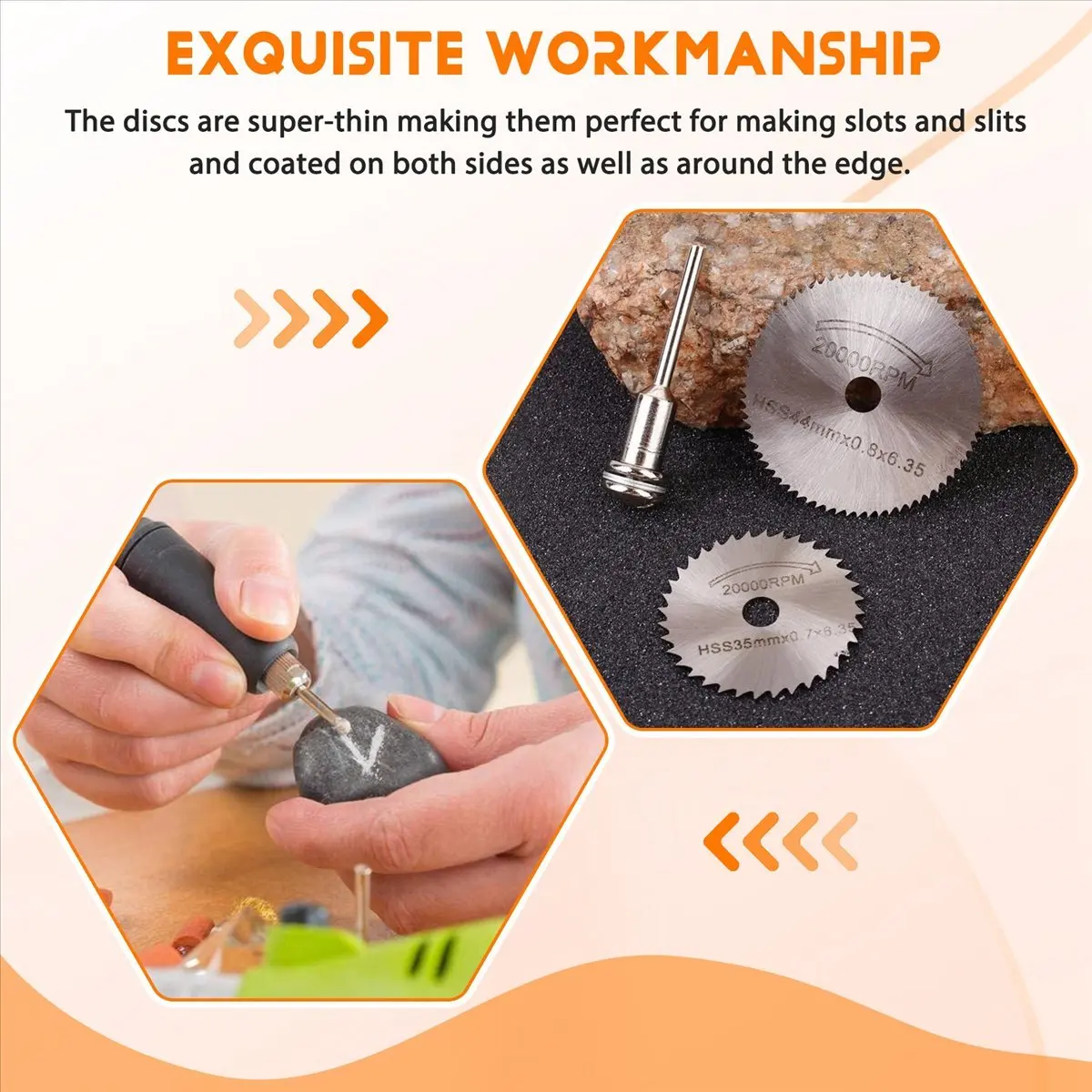 Y17A 45Pcs Diamond Engraving Accessories Set Routing Bit Circular Saw Blade Diamond Burr Bits for Dremel Attachment