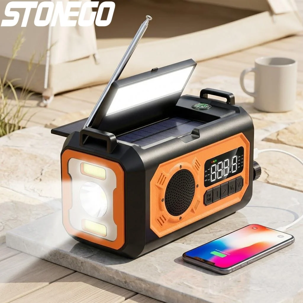 12000mAh Solar Radio AM FM NOAA Emergency Radio with 2 Solar Panels Hand Crank Portable Radio Reading Lamp for Camping Outdoors
12000mAh Solar Radio AM FM NOAA Emergency Radio with 2 Solar Panels Hand Crank Portable Radio Reading Lamp for Camping Outdoors