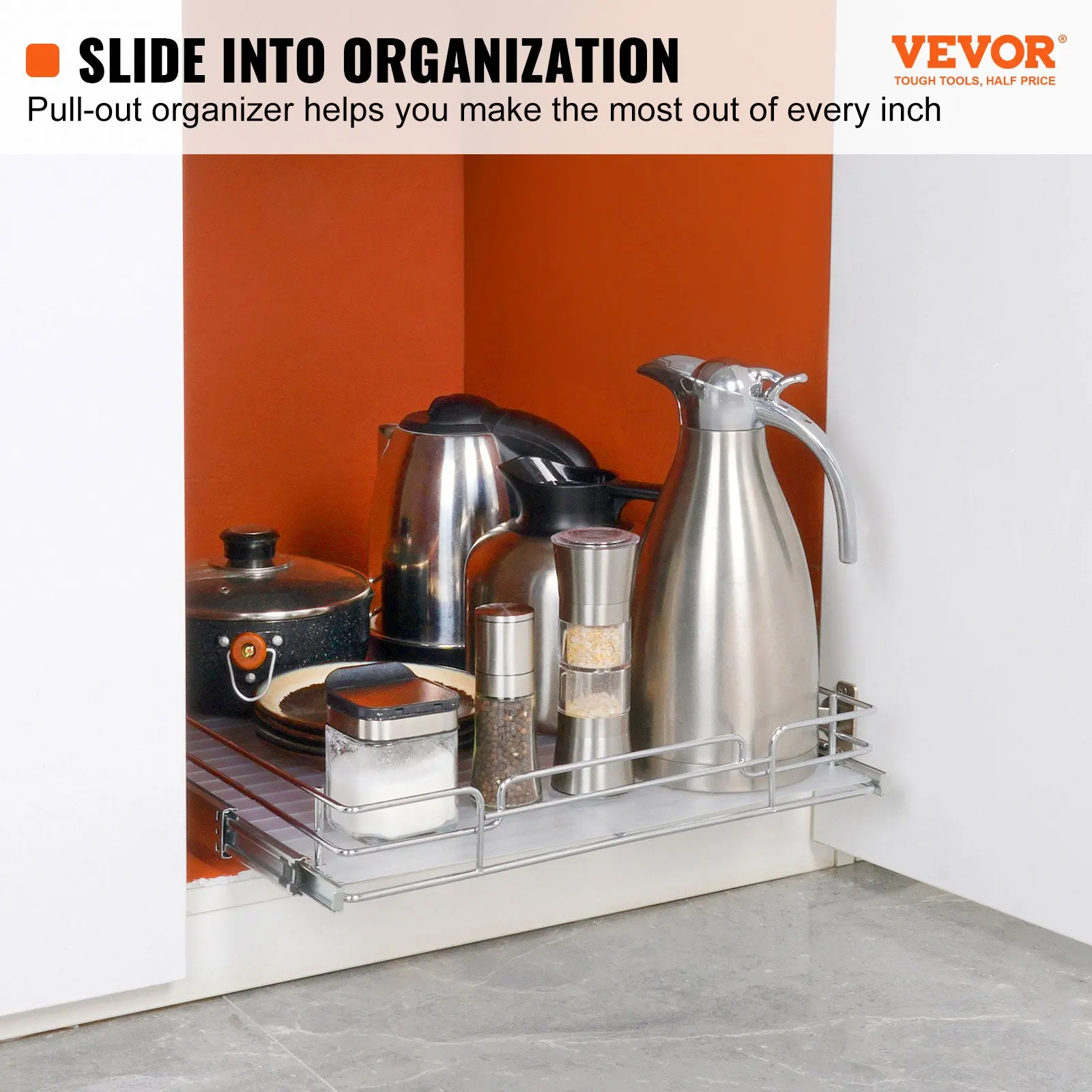 Pull Out Cabinet Organizer, Heavy Duty Slide Out Pantry Shelves, Chrome-Plated Steel Roll Out Drawers, Sliding Drawer Storage
Pull Out Cabinet Organizer, Heavy Duty Slide Out Pantry Shelves, Chrome-Plated Steel Roll Out Drawers, Sliding Drawer Storage