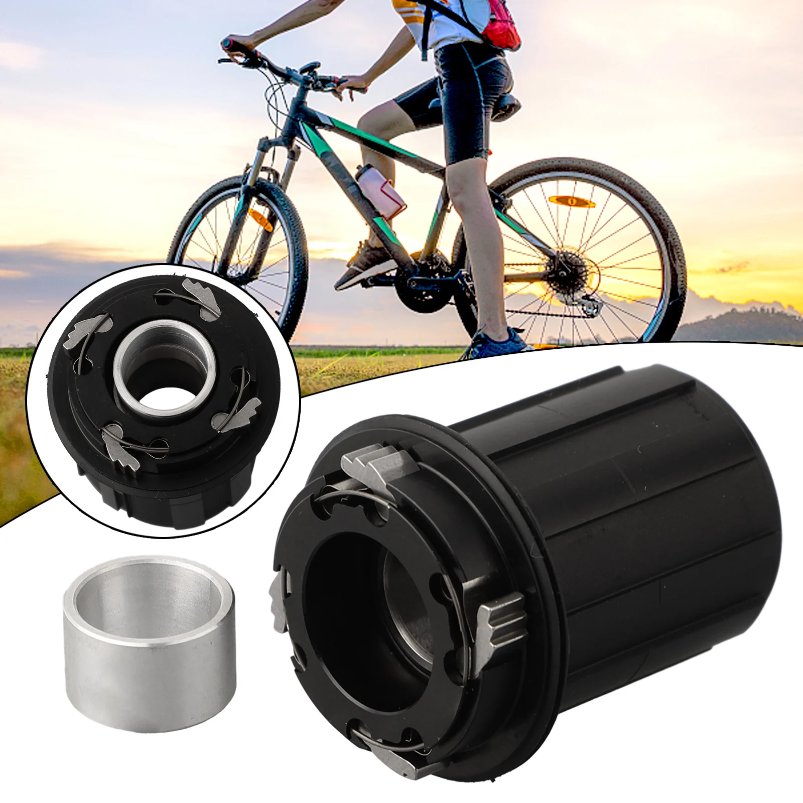 Mountain bike Freehub Body made from aluminum alloy compatible with 11 speed supports 8 and 10 speed systems with spacer washer
Mountain bike Freehub Body made from aluminum alloy compatible with 11 speed supports 8 and 10 speed systems with spacer washer