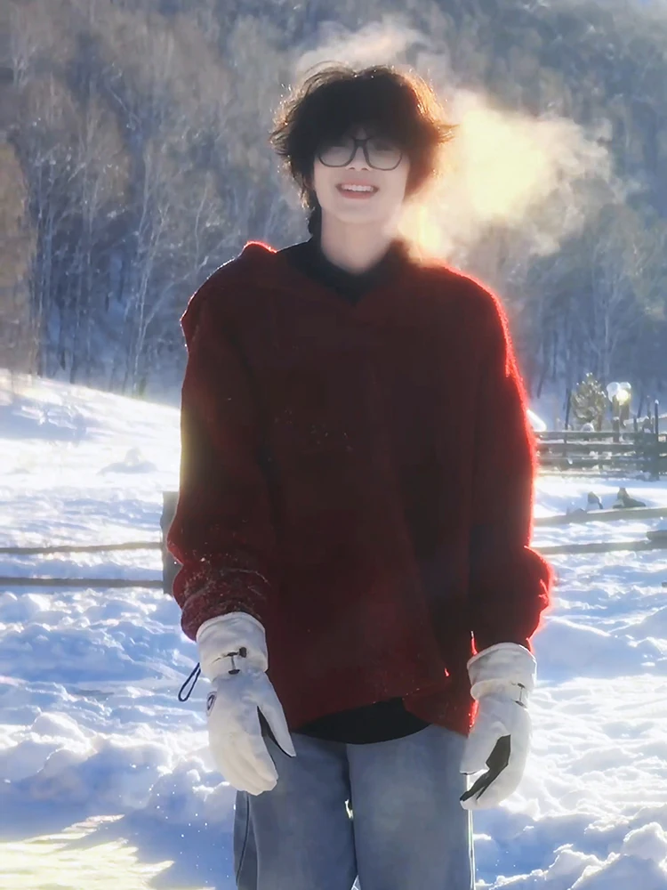 Cisas Theme American Red Hooded V-Ne Knitted Sweater Men's Winter Casual Wear Comfortable Soft Polyester Coat
Cisas Theme American Red Hooded V-Ne Knitted Sweater Men's Winter Casual Wear Comfortable Soft Polyester Coat