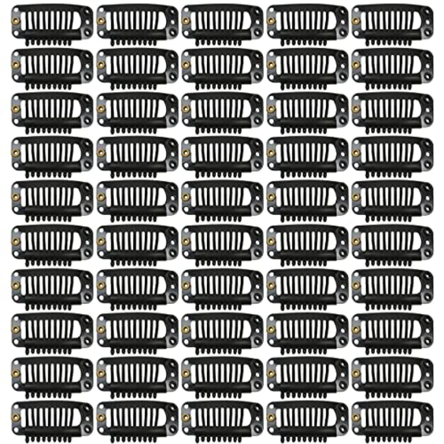 50 Pcs Hair Extension Clips 32mm 9-teeth Wig Clips for Hair Extensions and Hairpieces Black
50 Pcs Hair Extension Clips 32mm 9-teeth Wig Clips for Hair Extensions and Hairpieces Black