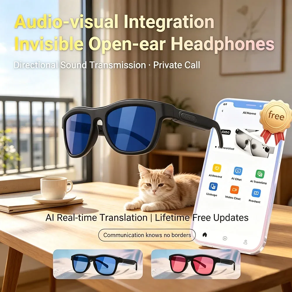 Touch-Dimming Electrochromic AI Smart Glasses, Multifunction Bluetooth Glasses Built-in AI Translation HD Call
Touch-Dimming Electrochromic AI Smart Glasses, Multifunction Bluetooth Glasses Built-in AI Translation HD Call