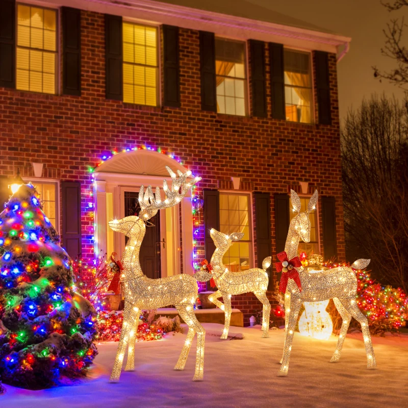 3PCS Large Lighted Christmas Deer Family Set Outdoor Yard Decoration with 210 LED Lights
3PCS Large Lighted Christmas Deer Family Set Outdoor Yard Decoration with 210 LED Lights