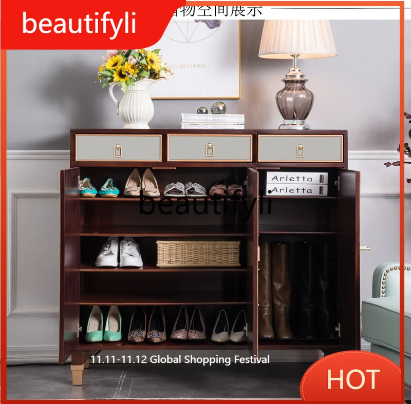 American shoe cabinet, light luxury style storage, simple new Chinese entrance cabinet, home partition storage cabinet D80
American shoe cabinet, light luxury style storage, simple new Chinese entrance cabinet, home partition storage cabinet D80