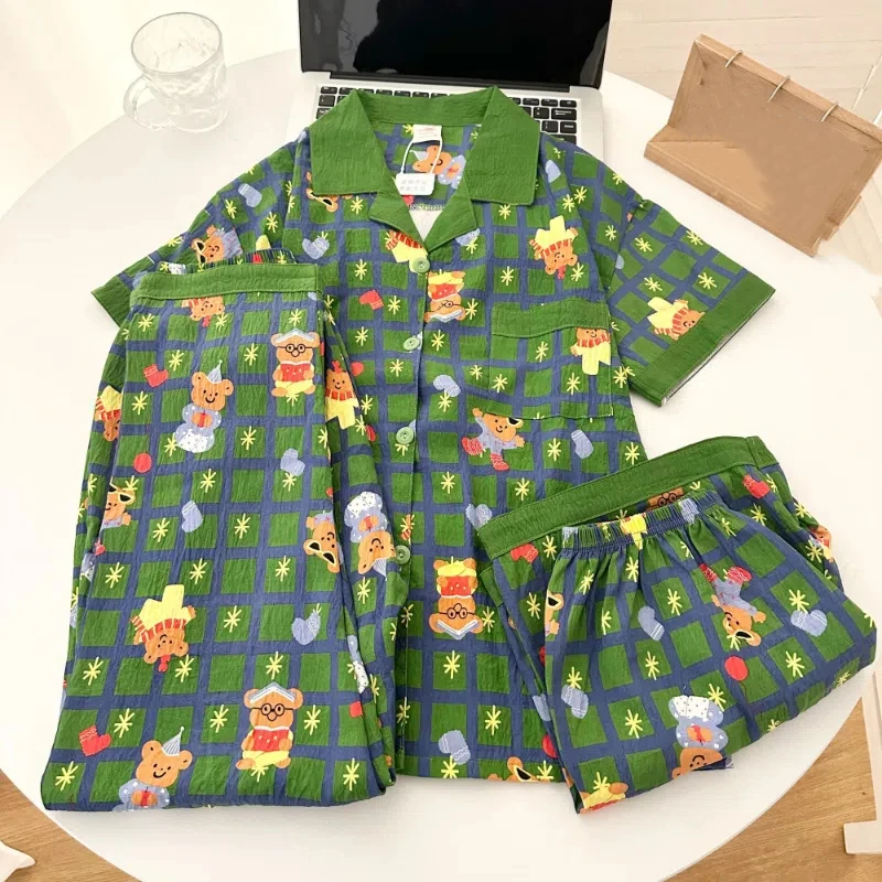 Y2K клетчатый медведь в стиле Харадзюку, одежда для сна больших размеров, женская пижама с рисунком Kawaii, комплект из 3 предметов, новая летняя одежда для сна 2025 г.
Y2K клетчатый медведь в стиле Харадзюку, одежда для сна больших размеров, женская пижама с рисунком Kawaii, комплект из 3 предметов, новая летняя одежда для сна 2025 г.