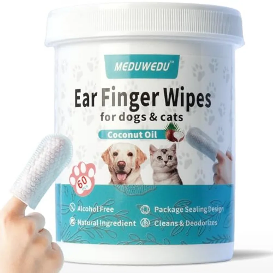 Ear Cleaner Finger Wipes 60 Counts, Dog Ear Cleaner, Grooming Kit Care for Dogs and Cats, Soft and Easy Otic Cleaning Pads, Rem
Ear Cleaner Finger Wipes 60 Counts, Dog Ear Cleaner, Grooming Kit Care for Dogs and Cats, Soft and Easy Otic Cleaning Pads, Rem