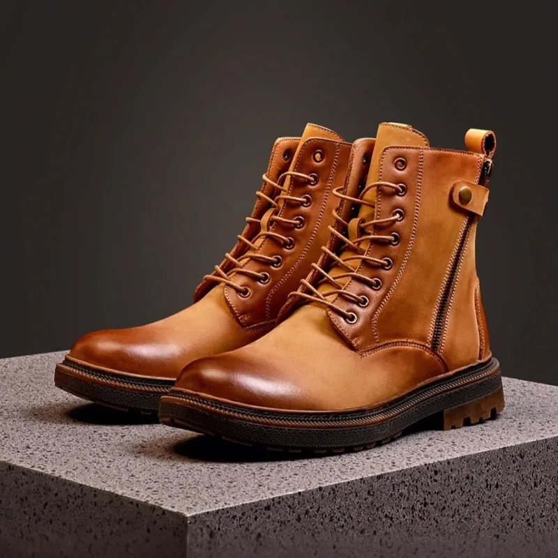 Handmade Genuine Leather Casual High Top Work Chelsea Boots Men's Outdoor Hiking Thick Sole Vintage Motorcycle Boots Male Shoes
Handmade Genuine Leather Casual High Top Work Chelsea Boots Men's Outdoor Hiking Thick Sole Vintage Motorcycle Boots Male Shoes