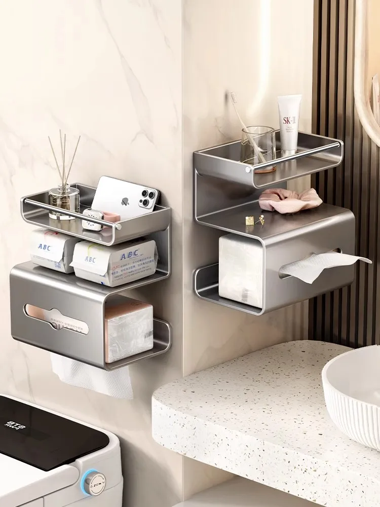 Stainless Steel Tissue Box Bathroom Punch Free Storage Rack Wall-Mounted Tissue Light luxury Design Multi-Layer Storage Rack
Stainless Steel Tissue Box Bathroom Punch Free Storage Rack Wall-Mounted Tissue Light luxury Design Multi-Layer Storage Rack