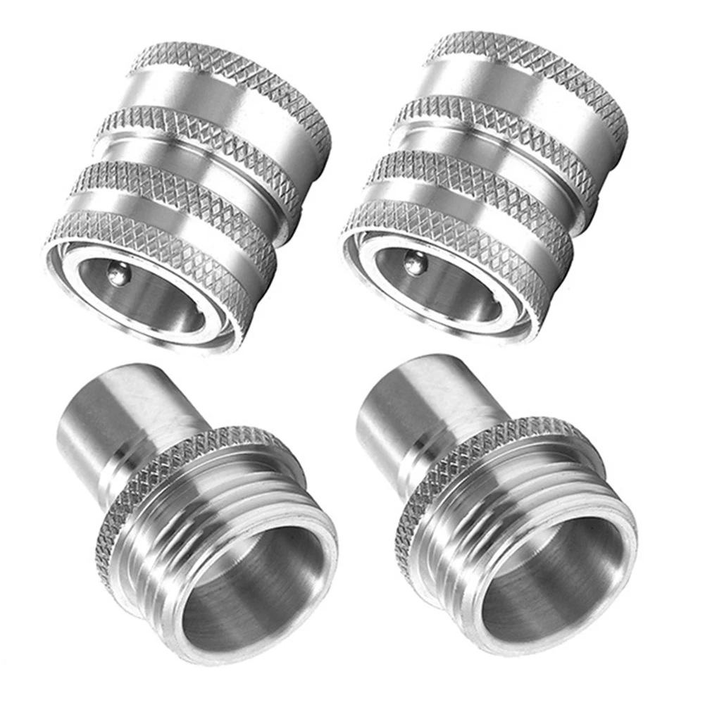 Garden Hose Quick Connect Fittings 3/4 Inch GHT Stainless Steel Quick Connector Set 2-Pack Quick Release Hose Connector
Garden Hose Quick Connect Fittings 3/4 Inch GHT Stainless Steel Quick Connector Set 2-Pack Quick Release Hose Connector