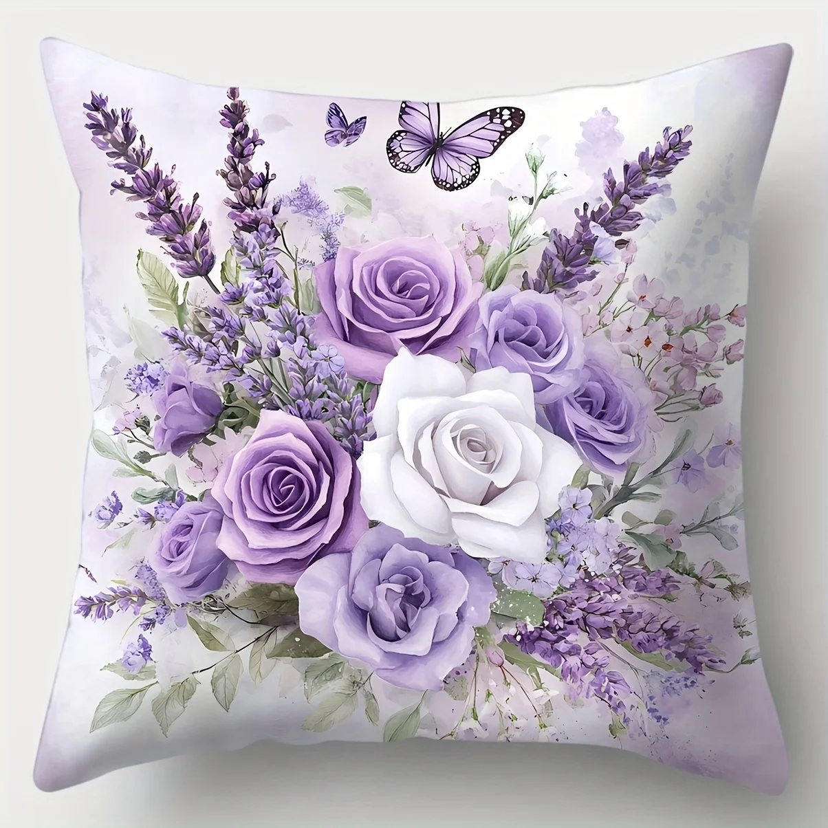 Purple Rose Butterfly Pillow Cover Floral Pattern Cushion Covers Single Sided Decorative for Sofa Living Room Bedroom Home Decor
Purple Rose Butterfly Pillow Cover Floral Pattern Cushion Covers Single Sided Decorative for Sofa Living Room Bedroom Home Decor