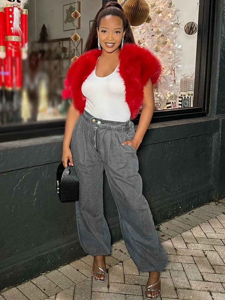 Loose Women's Jeans Elastic Waist Zipper Cuffed Casual Pants Cotton Spandex Blend Four Season Wear Comfortable Ladies Trousers
Loose Women's Jeans Elastic Waist Zipper Cuffed Casual Pants Cotton Spandex Blend Four Season Wear Comfortable Ladies Trousers