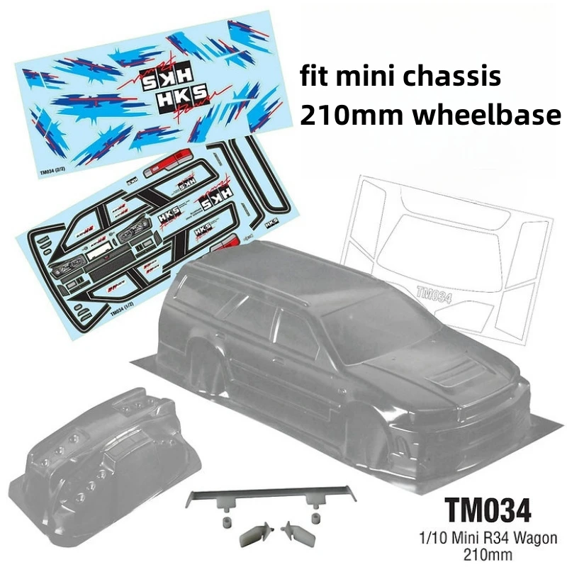 1/10 Mini R34 Wagon RC Drift Car корпус 210 мм колесная база для 1/10 мини-шасси Tamiya Carten Roadstar Lotus
1/10 Mini R34 Wagon RC Drift Car корпус 210 мм колесная база для 1/10 мини-шасси Tamiya Carten Roadstar Lotus
