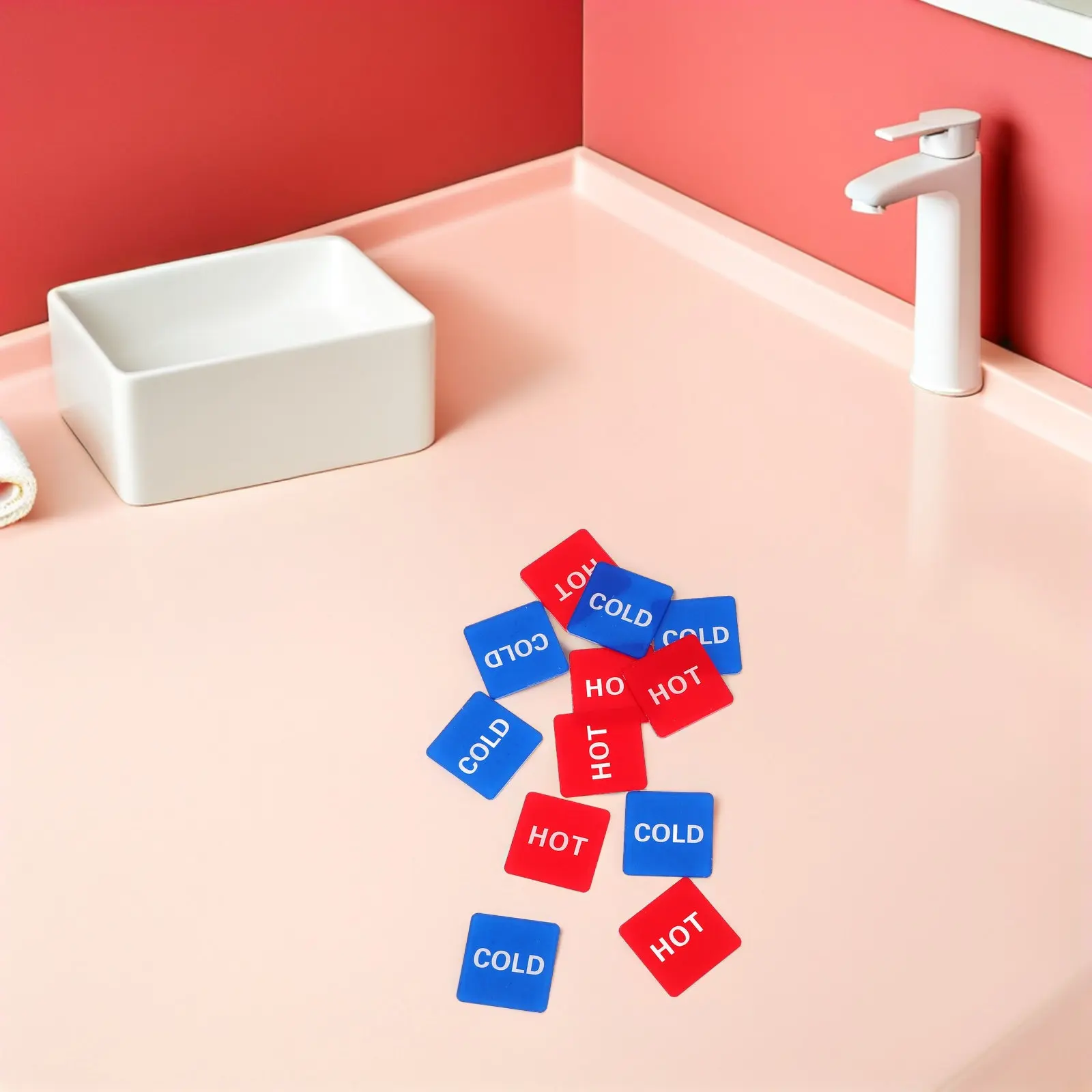20Pcs Self Stick Hot Cold Water Indicator Labels Waterproof Red Blue Bathroom Tap Temperature Sign Stickers for Kitchen Washroom
20Pcs Self Stick Hot Cold Water Indicator Labels Waterproof Red Blue Bathroom Tap Temperature Sign Stickers for Kitchen Washroom