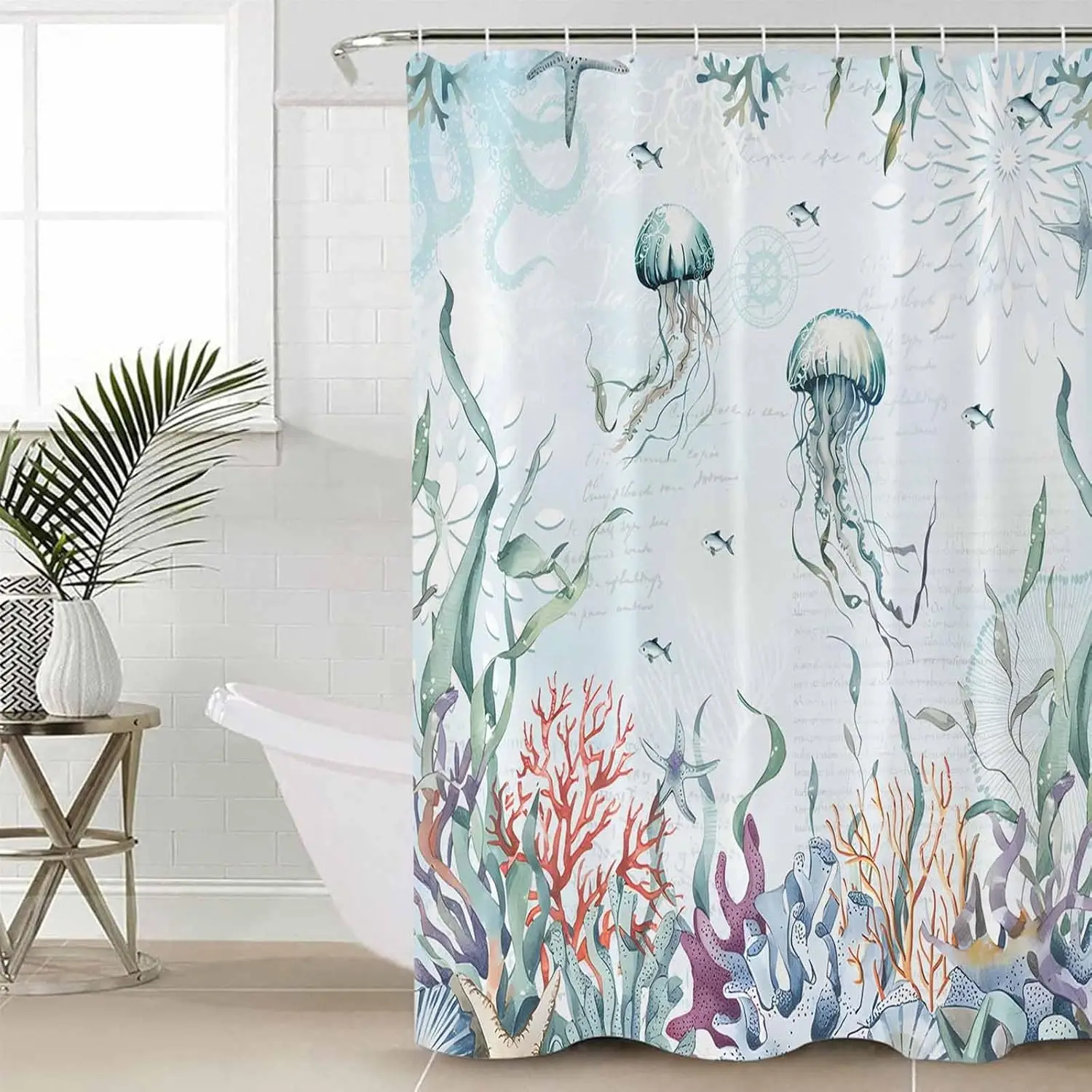 Watercolor Ocean Coral Reef Jellyfish Pattern Shower Curtain Bathroom Liner Tropical Sea Life Waterproof Aesthetic Home Decor Po
Watercolor Ocean Coral Reef Jellyfish Pattern Shower Curtain Bathroom Liner Tropical Sea Life Waterproof Aesthetic Home Decor Po