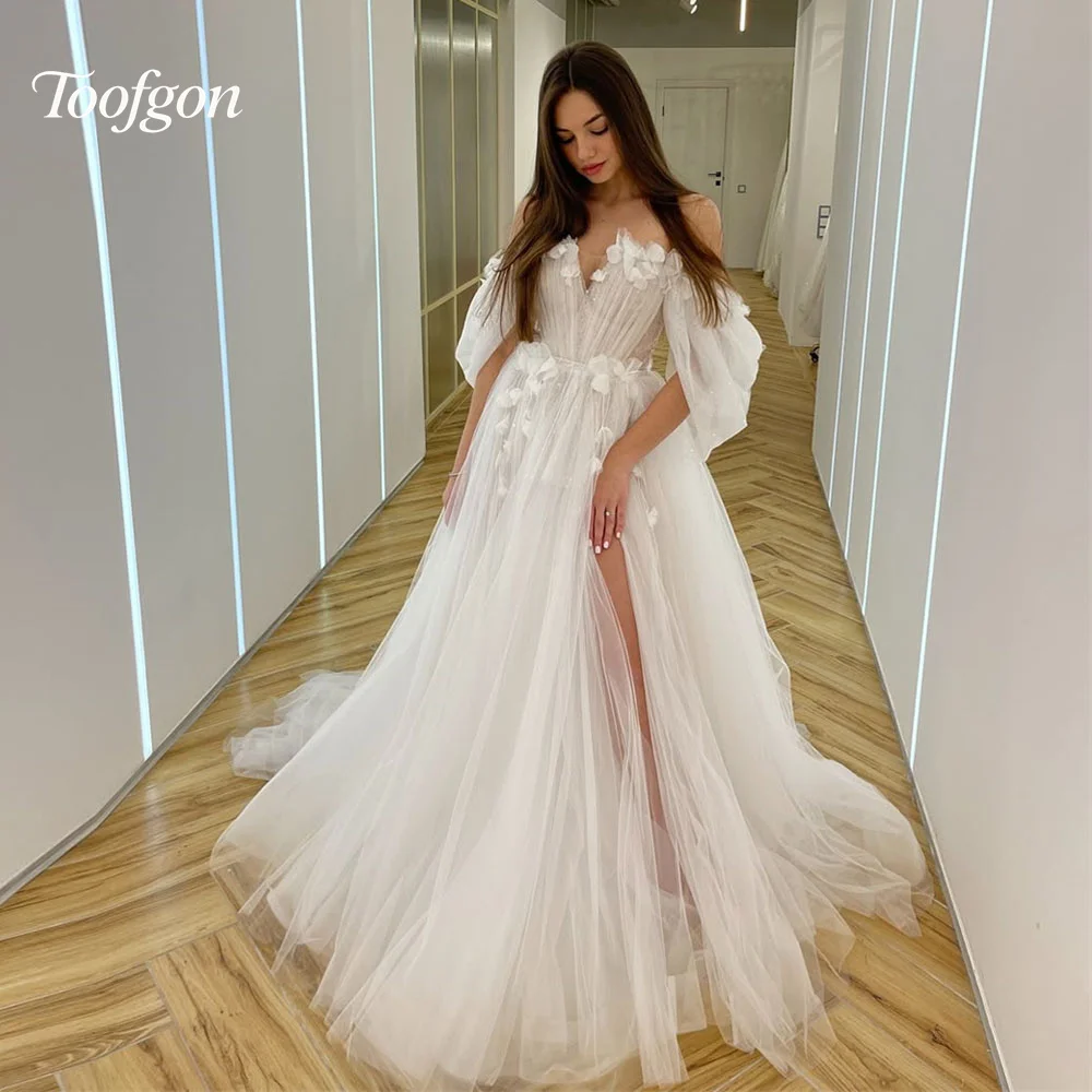 Toofgon Elegant A Line Appliques Bride Wedding Dresses Beach Boho Women Off Shoulder Formal Party Bridal Gowns
Toofgon Elegant A Line Appliques Bride Wedding Dresses Beach Boho Women Off Shoulder Formal Party Bridal Gowns