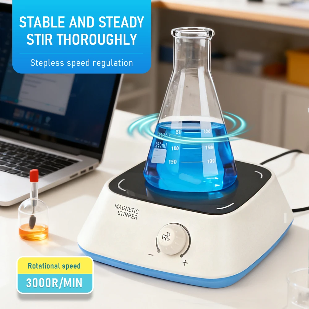 Magnetic Stirrer Adjustable Speed 300-3000RPM Stirrer with Corrosion-Resistant Plate Stirring Equipment for Lab, DIY Crafts
Magnetic Stirrer Adjustable Speed 300-3000RPM Stirrer with Corrosion-Resistant Plate Stirring Equipment for Lab, DIY Crafts