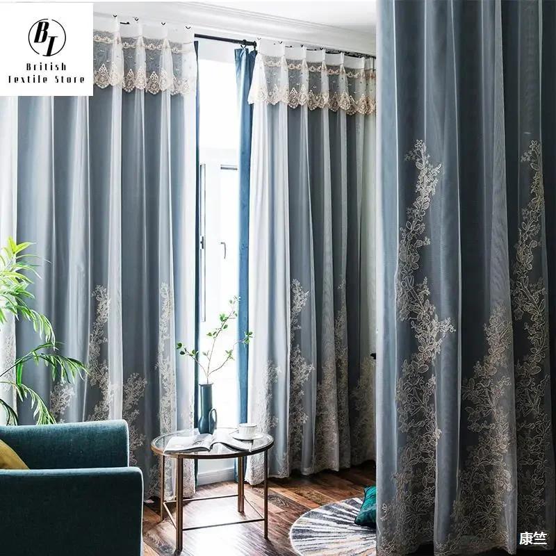 New AmericanCurtains for Living Dining Room Bedroom French Nordic Light Luxury Modern Velvet Double Embroidered European Curtain
New AmericanCurtains for Living Dining Room Bedroom French Nordic Light Luxury Modern Velvet Double Embroidered European Curtain