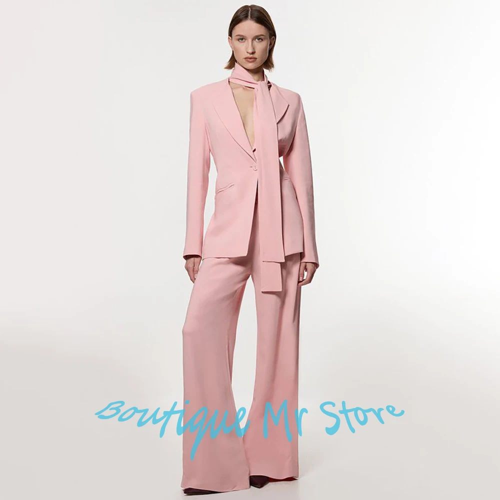 Elegant Pink Women's Tailored Suit 2Piece Set Single Button Peaked Lapel Blazer+Pants Formal Professional Office Lady Outerwears
Elegant Pink Women's Tailored Suit 2Piece Set Single Button Peaked Lapel Blazer+Pants Formal Professional Office Lady Outerwears