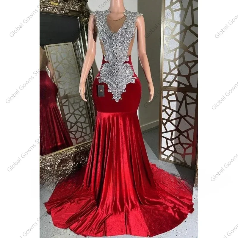 Red Long Prom Dresses For Black Girls 2026 Beaded Rhinestone Diamond African Wedding Party Dress robes Customized
Red Long Prom Dresses For Black Girls 2026 Beaded Rhinestone Diamond African Wedding Party Dress robes Customized