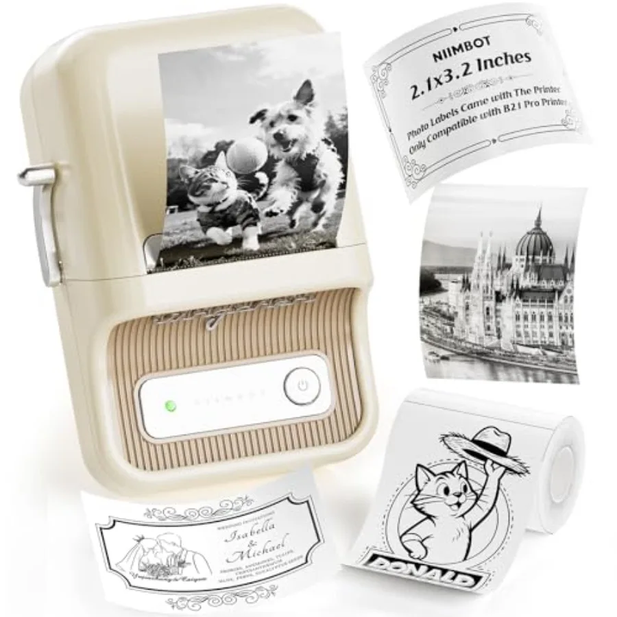 B21 Pro Label Maker 300DPI HD Label Printer Comes with A Roll of Photo Labels 2.1x3.2 Inches 54x80mm Ideal for Photos Study Gra
B21 Pro Label Maker 300DPI HD Label Printer Comes with A Roll of Photo Labels 2.1x3.2 Inches 54x80mm Ideal for Photos Study Gra