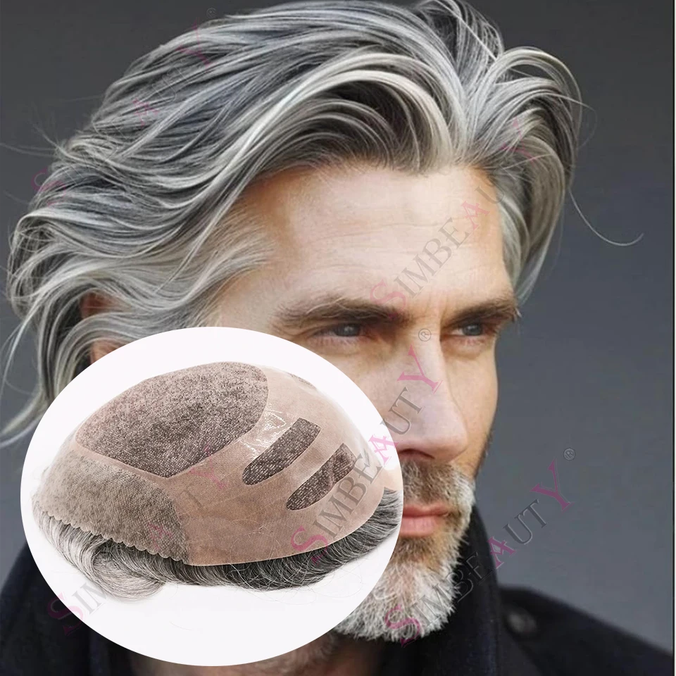 Durable Men's Wig NPU Bond Mono Pu Front Mix Brown Grey 1B80 565# Hair Replacement System Breathable Lace Human Hair Prosthesis
Durable Men's Wig NPU Bond Mono Pu Front Mix Brown Grey 1B80 565# Hair Replacement System Breathable Lace Human Hair Prosthesis