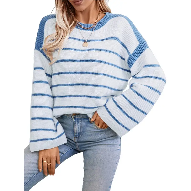 CYL-Women's Striped Knit Oversized Fall Sweaters Trendy Clothes Crewneck Winter Pullover Sweater
CYL-Women's Striped Knit Oversized Fall Sweaters Trendy Clothes Crewneck Winter Pullover Sweater