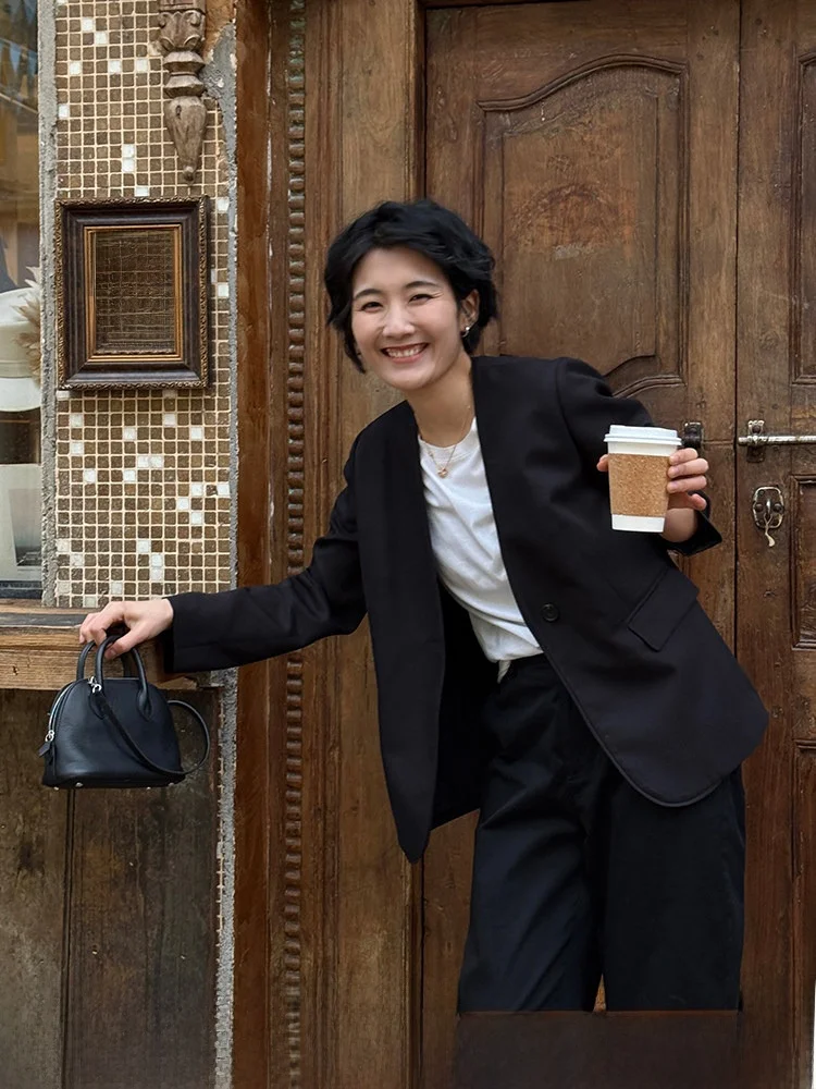 Black Single-Button Casual Suit Jacket Women's Proper Shoulder Spring 2026 New Design Sensation Western Style Top
Black Single-Button Casual Suit Jacket Women's Proper Shoulder Spring 2026 New Design Sensation Western Style Top