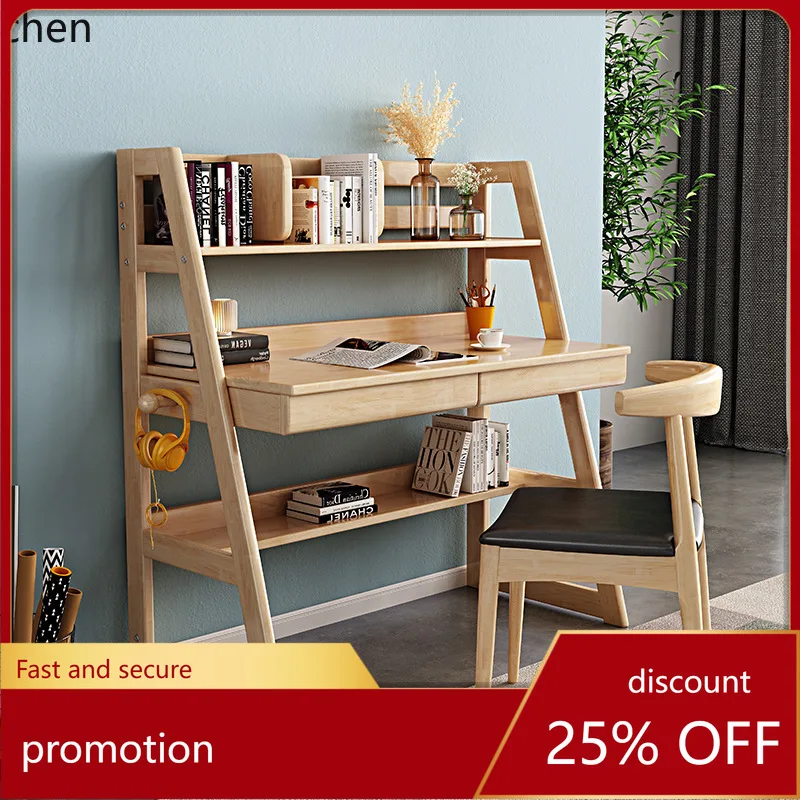 HXL Solid Wood Desk and Bookshelf Combination Simple Study Desk Writing Desk
HXL Solid Wood Desk and Bookshelf Combination Simple Study Desk Writing Desk