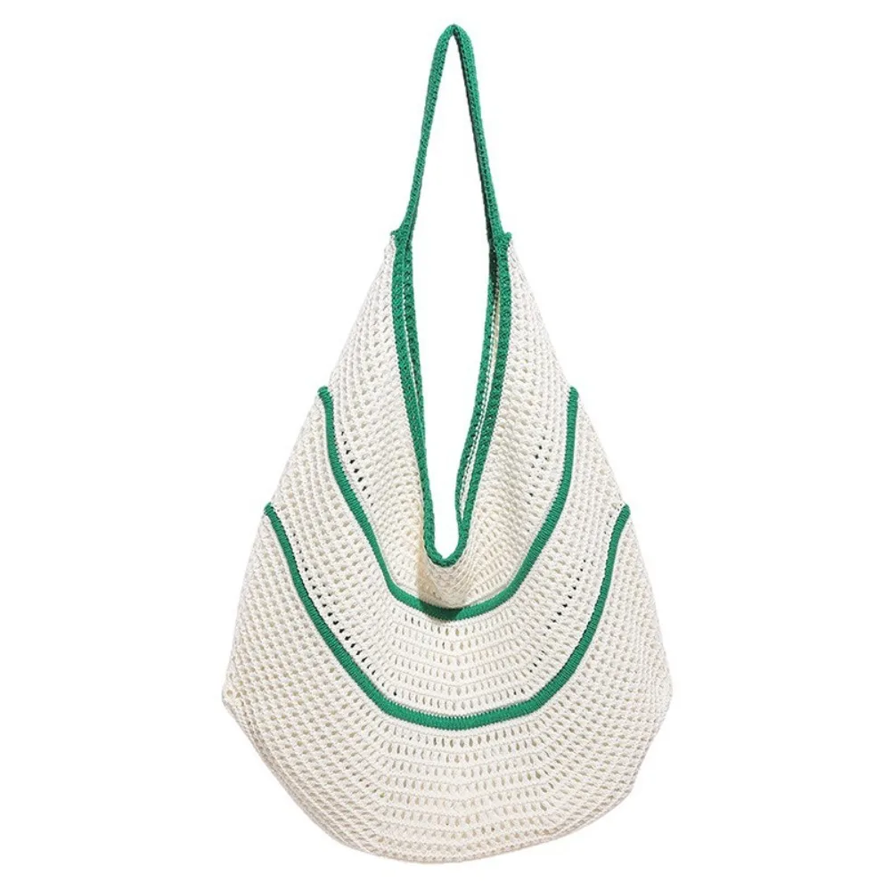 Solid Color Knitting Shoulder Bag Contrast Color Large Capacity Crochet Tote Bag Hollow Out Versatile Casual Woven Handbag
Solid Color Knitting Shoulder Bag Contrast Color Large Capacity Crochet Tote Bag Hollow Out Versatile Casual Woven Handbag
