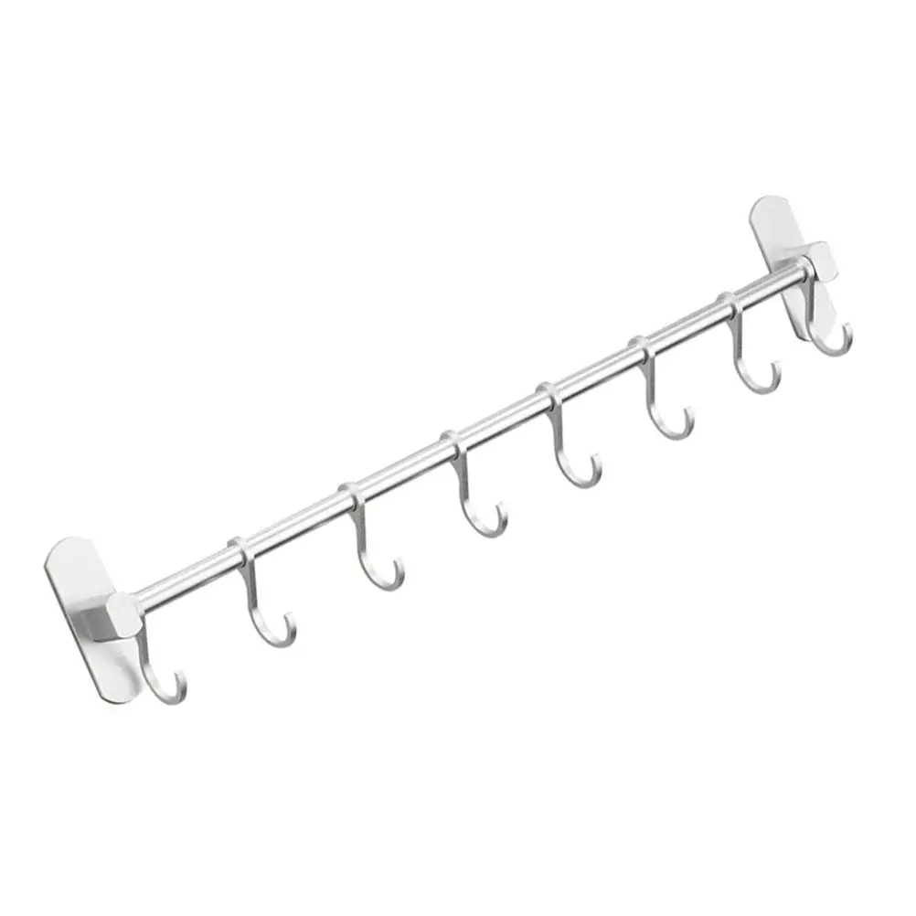 Kitchen Rail Hook Wall-mounted Utensils Silver Storage Punching-free Hooks Material Bath Kitchen Racks
Kitchen Rail Hook Wall-mounted Utensils Silver Storage Punching-free Hooks Material Bath Kitchen Racks