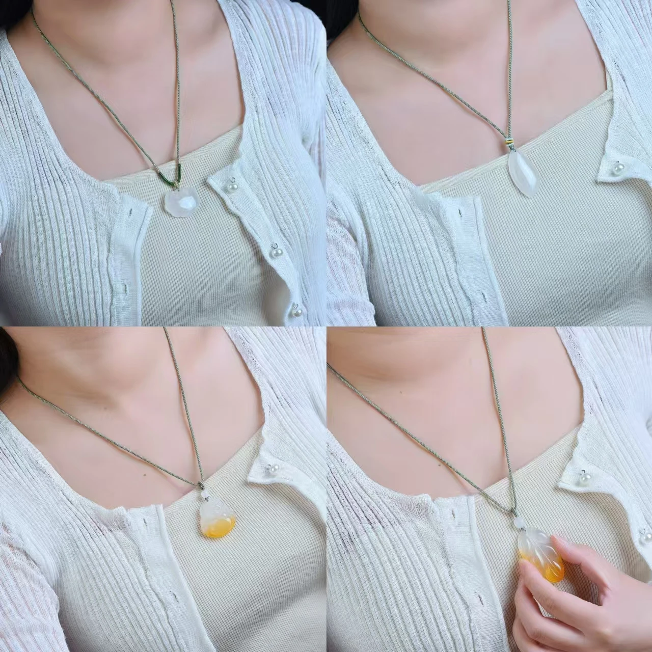 High ice chalcedony necklace pendant ornaments to attract peach blossoms to prevent villains to send gifts
High ice chalcedony necklace pendant ornaments to attract peach blossoms to prevent villains to send gifts